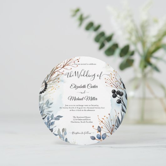 etherisch gevoelig Waterverf sereen gebladerte Kaart (Staand voorkant)