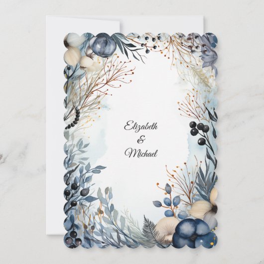 etherisch gevoelig Waterverf sereen gebladerte Kaart (Achterkant)