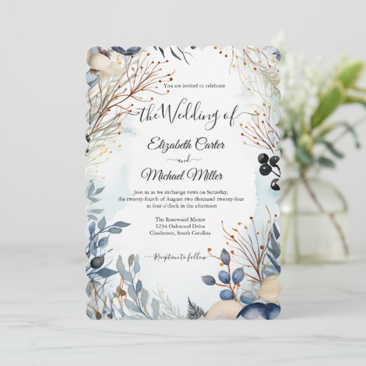 etherisch gevoelig Waterverf sereen gebladerte Kaart (Staand voorkant)