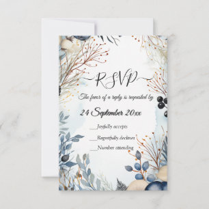 etherisch gevoelig Waterverf sereen gebladerte RSVP Kaartje