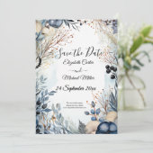 etherisch gevoelig Waterverf sereen gebladerte Save The Date (Staand voorkant)