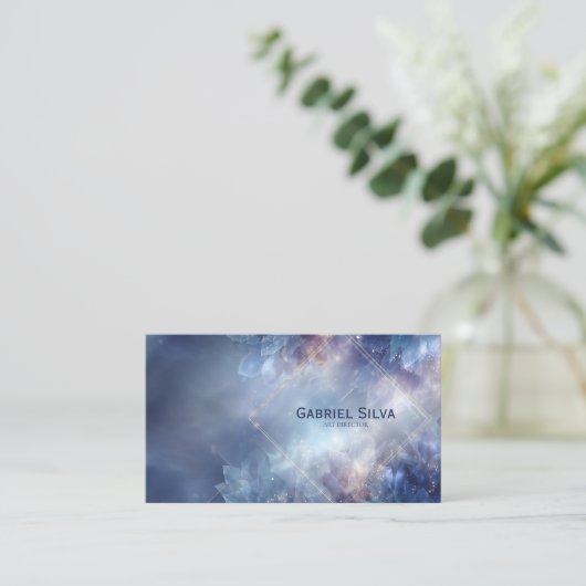 etherisch gloeiend hemelkristal visitekaartje (Staand voorkant)