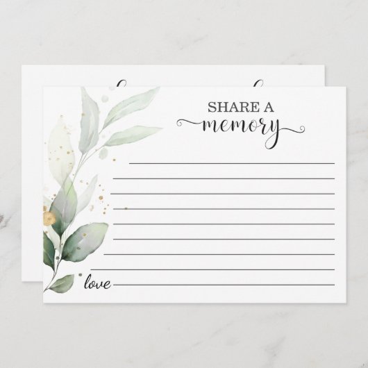 Etherisch Goud Bladeren Deel Een Herinnering Aanwe Aankondiging (Voorkant / Achterkant)