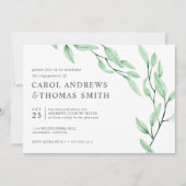 Etherisch groen | Chique Botanical Engagement Part Kaart (Voorkant)