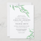 Etherisch Groen | Elegante Botanische Bladeren bru Kaart (Voorkant)