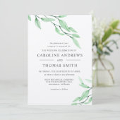 Etherisch Groen | Elegante Botanische Bladeren bru Kaart (Staand voorkant)
