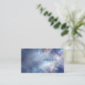 Etherisch Hemelsblauw Kristallijn Goud Diamant Visitekaartje (Staand voorkant)