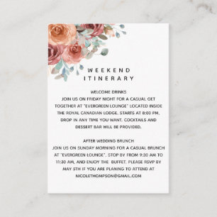 Etherisch in Blush Peach trouwroute, details Informatiekaartje