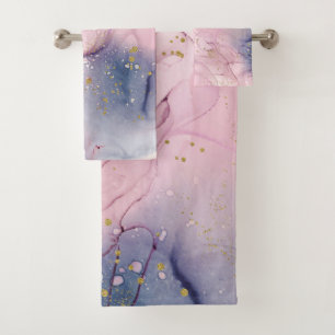 Etherisch Maagdenpalm Roze & Goud Inktachtige Fant Bad Handdoek
