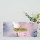 Etherisch Maagdenpalm Roze Gouden Cadeaubewijs Kaart (Staand voorkant)