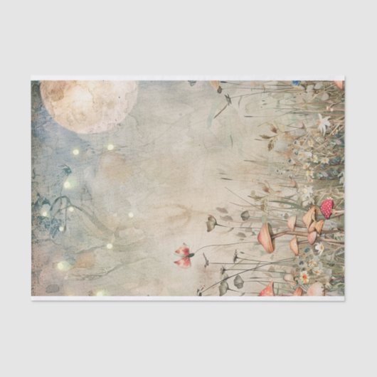 Etherisch maanlicht in de Fairy Garden Decoupage Tissuepapier (Voorkant)