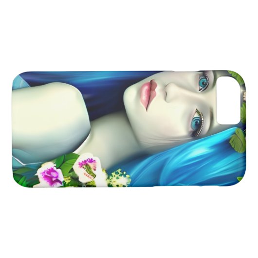 etherisch meisje met blauw haar Case-Mate iPhone case (Achterkant (Horizontaal))