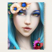 etherisch meisje met bloemen gepersonaliseerd planner (Achterkant)