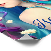 etherisch meisje met bloemen gepersonaliseerd poster (Hoek)