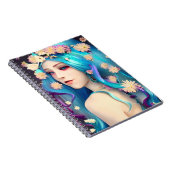 etherisch meisje met bloemen in haar haar notitieboek (Rechterzijde)