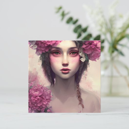 Etherisch meisje met roze sproeten (Staand voorkant)