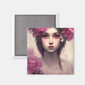 Etherisch meisje met roze sproeten magneet (Voorkant / Achterkant)