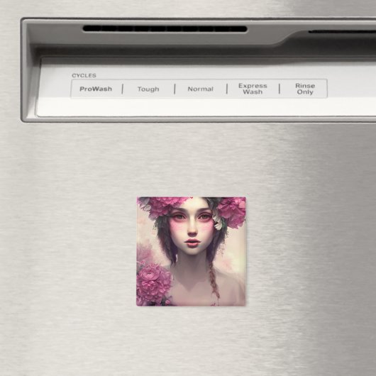 Etherisch meisje met roze sproeten magneet (Insitu (Vaatwasser))