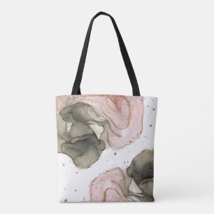 Etherisch Moody Roze Zwart Goud Inkt Fantasie Glam Tote Bag