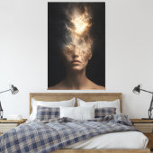 Etherisch Oplossend Gezichtsportret | Surrealistis Canvas Afdruk (Insitu (Slaapkamer))
