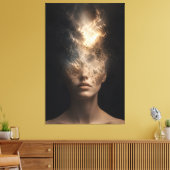 Etherisch Oplossend Gezichtsportret | Surrealistis Canvas Afdruk (Insitu (Woonkamer))