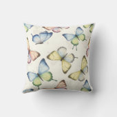 Etherisch Pastel Vlinder Watercolor Patroon Kussen (Achterkant)