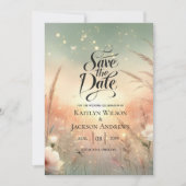 Etherisch Pastelkleurig Veldbloemenveld Bruiloft Save The Date (Voorkant)