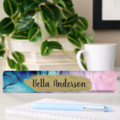 Etherisch Teal Roze Elegant Inkt Modern Glam Trend Naambordje