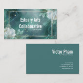 Etherisch Turquoise Goud Geometrisch Bloemig Moder Visitekaartje (Voorkant / Achterkant)