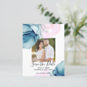 Etherisch Turquoise Roze Elegant Inktkleurige Sche (Staand voorkant)