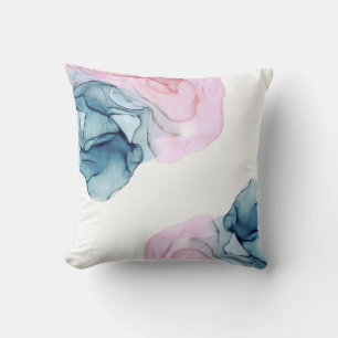Etherisch Turquoise Roze Inkt Moderne Glamour Kussen