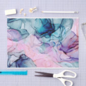 Etherisch Turquoise & Roze Inktachtige Glamour Ele Tissuepapier (Craft)
