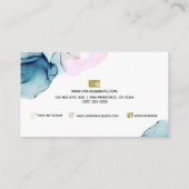 Etherisch Turquoise & Roze Inktachtige Glamour Mod Visitekaartje (Achterkant)