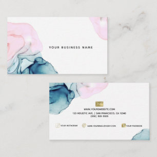 Etherisch Turquoise & Roze Inktachtige Glamour Mod Visitekaartje