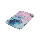 Etherisch Turquoise Roze Paars Inktachtige Moderne Badmat (Gekanteld)