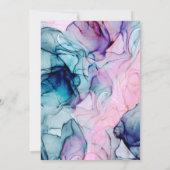 Etherisch Turquoise Roze Paars Inktkleurig Moderne Kaart (Achterkant)