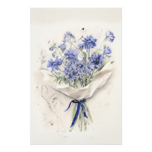 etherisch violet boeket foto afdruk (Voorkant)