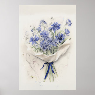 etherisch violet boeket poster