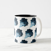 etherisch zeeschelpvectorontwerp tweekleurige koffiemok (Voorkant rechts)