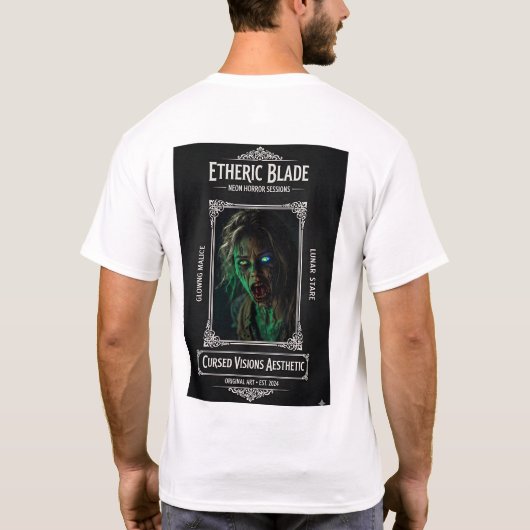 Etherisch Zwaard Neon Horror T-shirt (Achterkant)