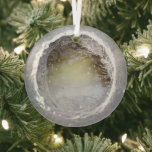Etherische 3D-look winterscène Glas Ornament<br><div class="desc">Mooie 3D look afbeelding van een winterscène zal schitteren en reflecteren uw lichten en een aanvulling op uw kerstboom en de rest van uw vakantiehuis. Prachtige kleuren.</div>