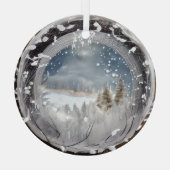 Etherische 3D-look winterscène glas Ornament (Achterkant)