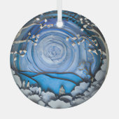 Etherische 3D-look winterscène Glas Ornament (Voorkant)