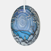 Etherische 3D-look winterscène Glas Ornament (Voorkant links)