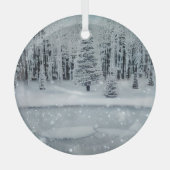 Etherische 3D-look winterscène glas Ornament (Voorkant)