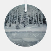 Etherische 3D-look winterscène glas Ornament (Achterkant)