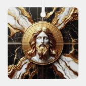 Etherische Aanwezigheid Gezicht van Jezus Gesneden Metalen Ornament (Achterkant)