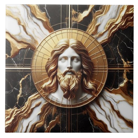 Etherische Aanwezigheid Gezicht van Jezus Gesneden Tegeltje (Voorkant)