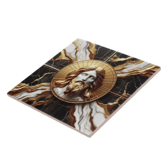 Etherische Aanwezigheid Gezicht van Jezus Gesneden Tegeltje (Zijkant)