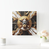 Etherische Aanwezigheid Gezicht van Jezus Gesneden Vierkante Klok (Huis)